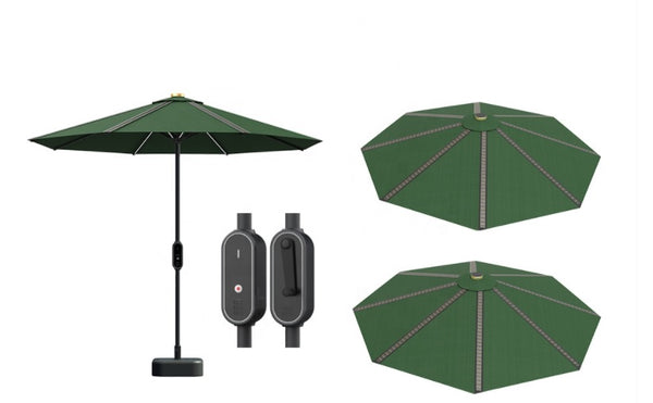 Solar-Umbrella-With-LED-Lights-Bluetooth-Fast-Charging-and-4-USB-Ports-in-Green-sold-online-at-TheSolPatch-com