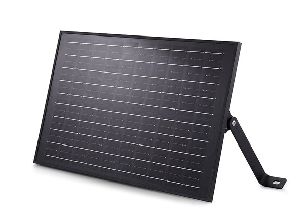 Venus-Solar-Light-Kit-Off-Grid-Solar-Flood-Light-with-black-frame-on-light-and-choice-of-black-or-silver-frame-on-solar-panel-Buy-yours-online-at-TheSolPatch.com