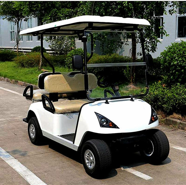 DG-C2_2-seater-electric-golf-cart--in-white-streetside-buy-online-at-thesolpatch-com