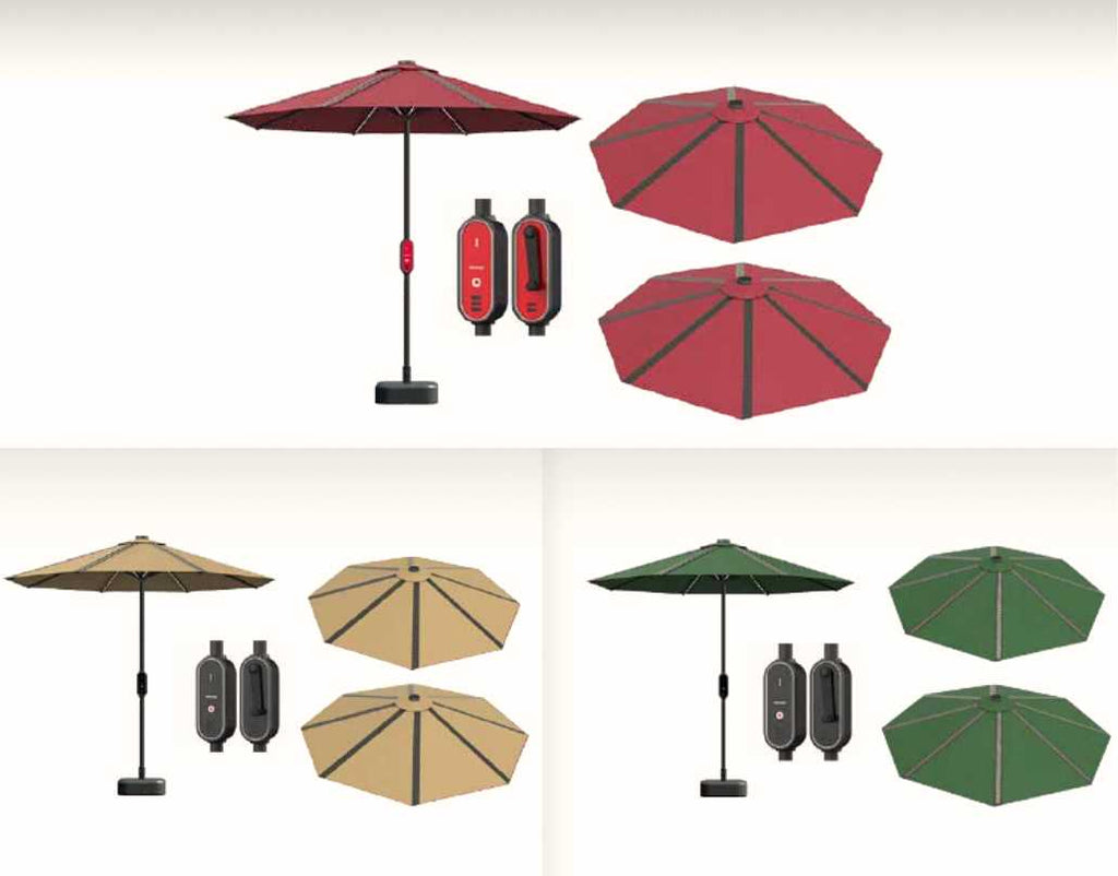 bluetooth solar patio umbrella SOLAR POWERED MARKET UMBRELLA WITH LED LIGHTS, BLUETOOTH AND 4 USB POR – TheSolPatch.com