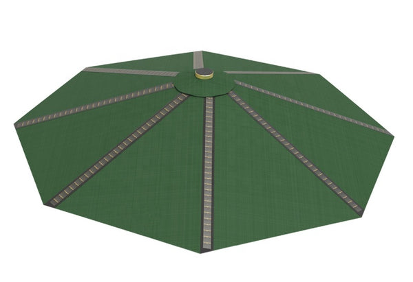 Solar-Umbrella-With-LED-Lights-Bluetooth-Fast-Charging-and-4-USB-Ports-in-Green-top-view-sold-online-at-TheSolPatch-com