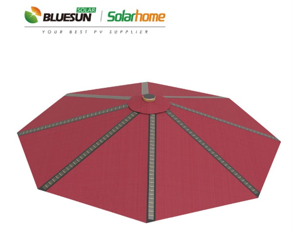 Solar-Umbrella-With-LED-Lights-Bluetooth-Fast-Charging-and-4-USB-Ports-in-Red-top-view-sold-online-at-TheSolPatch-com