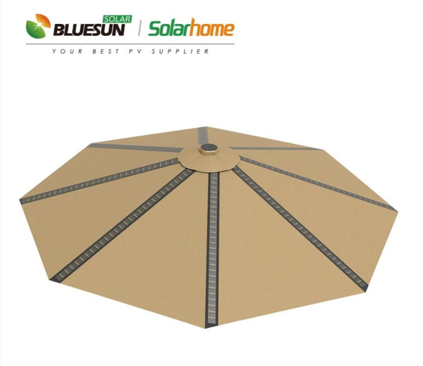 Solar-Umbrella-With-LED-Lights-Bluetooth-Fast-Charging-and-4-USB-Ports-in-Taupe-top-view-sold-online-at-TheSolPatch-com